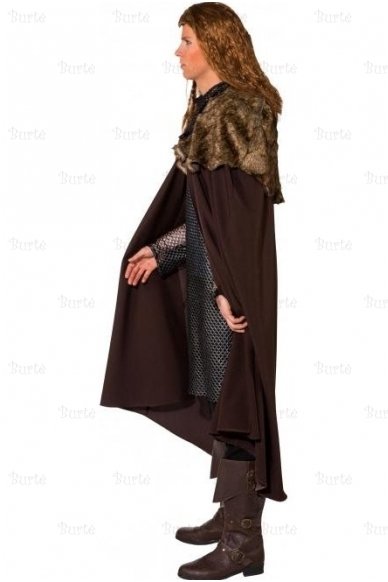 Brown cloak with fur trim 3