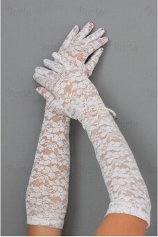 Гипюровые перчатки, белые