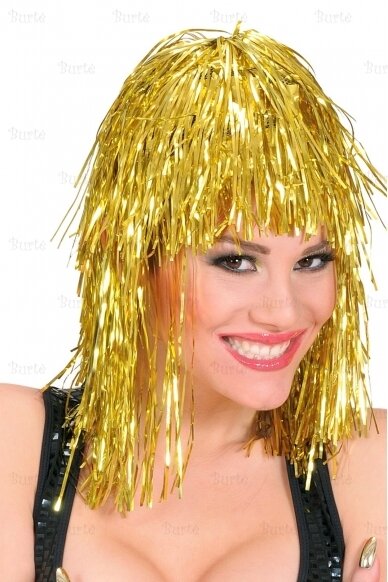 Cyber Tinsel Wig, Gold 2