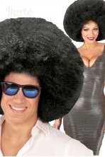 White Oversized Afro Wig (Black)
