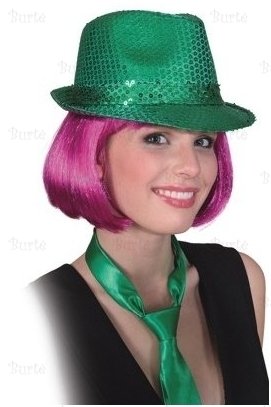 Disko skrybėlė, žalia