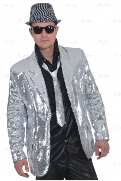 Пиджак в стиле диско, серебро