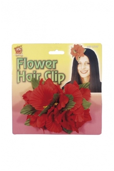 Havajietiška gėlė į plaukus (raudona) 1