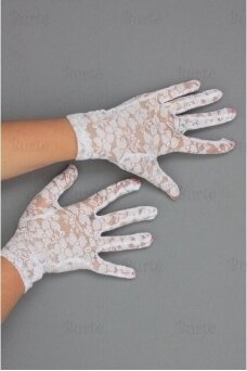 Гипюровые перчатки, белые