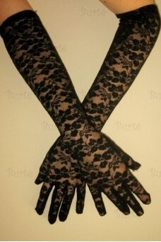 Гипюровые перчатки, чёрные