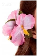 Havajietiška gėlė į plaukus (rožinė)