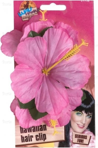 Havajietiška gėlė į plaukus (rožinė) 1