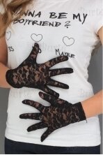 Black laced gloves