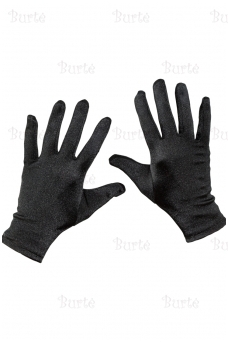 Satin gloves, short black