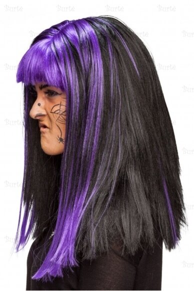 Juodai violetinis perukas 2