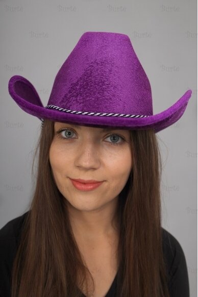 Kaubojaus skrybėlė, violetinė 1