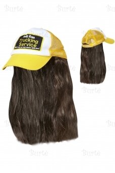 Trucker hat with hair