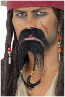 Pirato priklijuojama barzda su ūsais