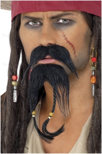 Pirato priklijuojama barzda su ūsais