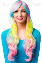 Long curly wig rainbow