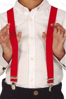 Child red suspenders
