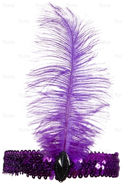 Charlestonband, purple with feather 1