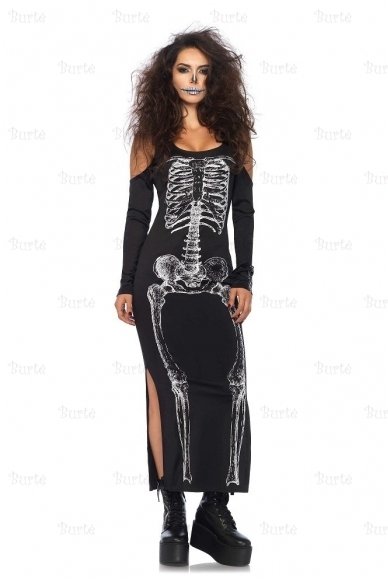 Side Slit Skeleton Cold Shoulder dress
