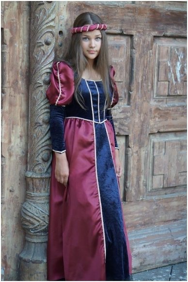 Viduramžių princesės kostiumas