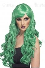 Žalių plaukų perukas